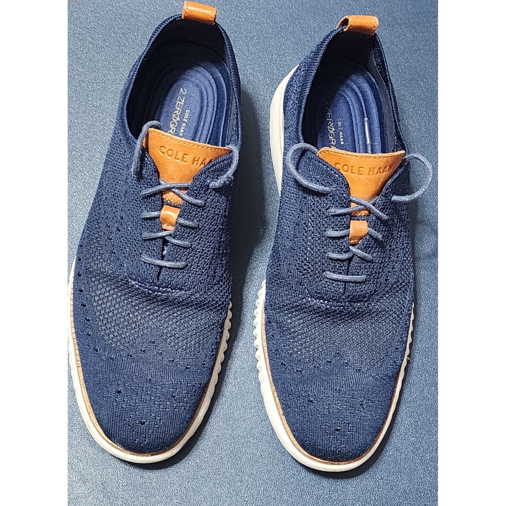 Cole Haan Men's 2.ZEROGRAND Stitchlite Wingtip Oxfords Blue C27569 Size 9.5M